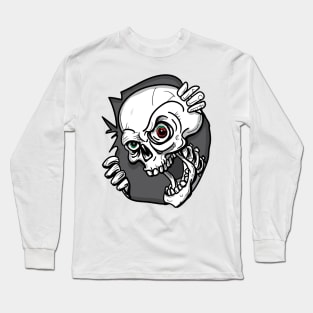 Skateboard Skull Graphic Long Sleeve T-Shirt